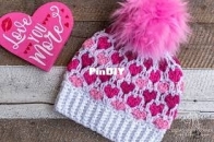 Leesas Knotty Corner - Leesa Nixon - Snow Heart Beanie