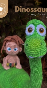 Namabê Amigurumi - Erika Molina - Dinosaur and Friend - Dinossauro e seu amigo - Portuguese