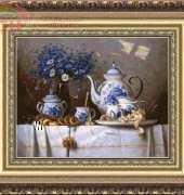 Levron - Still-life With Dark Blue Flowers