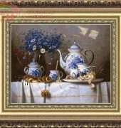 Levron - Still-life With Dark Blue Flowers