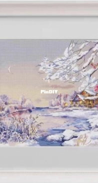 Light Blue Cross Stitch - Ameli Stitch - Amber Winter Scene by Anna Smith