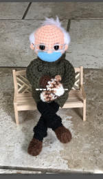 Tobey Time Crochet - Tobey King - Bernie Sanders Mittens Doll