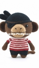 DIY Fluffies - Mariska Vos-Bolman - Jack The Pirate Monkey - Jack de aap piraat - English and Dutch