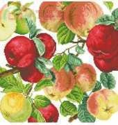 The Vermillion Stitchery DVG-05 Orchard Apples Pillow by Donna Vermillion Giampa XSD