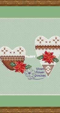 Violet Flower Stitches - Gingerbread hearts - Free