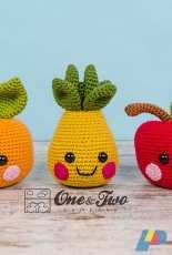 One and Two Company - Carolina Guzman - Alice Oliver and Perry the Fruit Friends Amigurumi - Kawaii Friends Series
