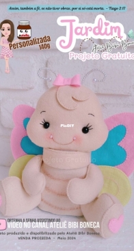 Atelie Bibi Boneca - Bruna Guimaraes - Personalized Nutella -  Garden - Butterfly - Borboleta - Portuguese - Free