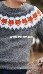 Foxes Lopy Icelandic Sweater - Adult by Yana Markevich - Russian
