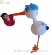 HandMadeAwards Stork With Baby