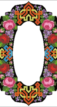Berlin Woolwork - Tablecloth with Roses and Violets SAGA