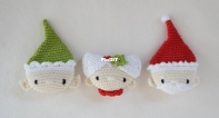 Miss Eni - Simone Conrad - Christmas ornaments - Santa Claus, Mrs. Santa and Elf - - Weihnachtsbaumanhänger - Weihnachtsmann, Weihnachtsfrau und Elf - German
