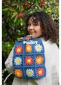 Cascade Yarns - Kristi Simpson - Flower Granny Square Bag - Free