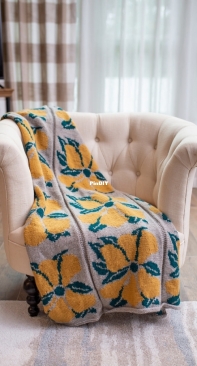 Lion Brand M22223 TA - Bog Flower Blanket - Free
