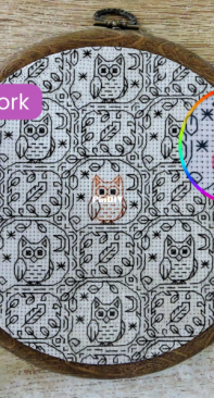 TrunkyStitches - Woodland Owl Blackwork