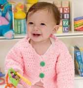 Red Heart - LW2251 - Edie Eckman - Baby Girl Sweater - Free