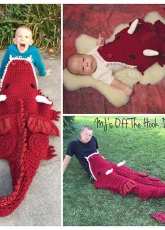 MJs Off The Hook Designs- Michelle Moore- Bulky and Quick Dragon Blanket