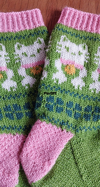 Chat Porte Bonheur Lucky Cat Socks - Claireaupaysdesmailles