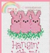Sue Hillis Designs - Post Stitches PS168 Hangin With My Peeps