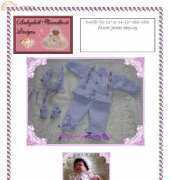 babydoll hand knit D4 outfit with frilled jacket edge 12-16"