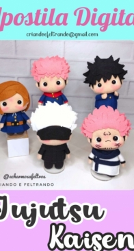 Criando e Feltrando - A Charmosa Feltros - Grace Rodrigues - Natalia Araujo - Jujutsu Kaisen - Portuguese