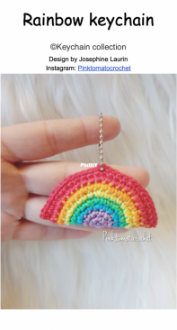 Pink Tomato Crochet - Josephine Laurin - Rainbow Keychain