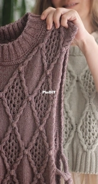 Diamonds Vest by Ekaterina Filippova-Blanchard - Katy Tricot Knits