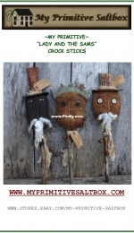 My Primitive Saltbox PT054 - Lady and the Sams Crock Sticks