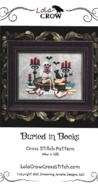 Lola Crow Cross Stitch - Buried in Books