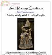Aunt Mannys Creations - Primitive Witchy Witch & Crabby Pumpkin