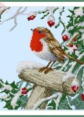 Christmas Robin by Claire Comerford from The World of Cross Stitching TWOCS 234 XSD