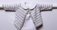 7 / Striped Cardigan by Florence Merlin - Little French Knits