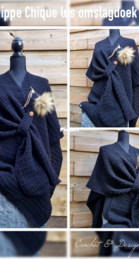 Crochet and Designs by Monique -  Monique Knoef ter Welle - The Hip Chic Loop Shawl Anita - De Hippe Chique Lus Omslagdoek Anita - Dutch