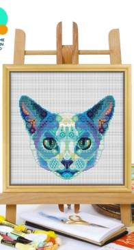 Awesome Pattern Studio - CS2404 - Mandala Russian Blue Cat XSD