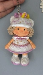 Thumbelina Amigurumi - Sveta toy - Svetlana Khoreva - Mini doll keychain Unicorn