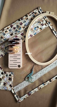 Pokrowiec na tamborek i mała saszetka - Embroidery hoopcover and small pouch.