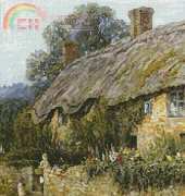Artecy Cross Stitch - Mother and Child entering a Cottage