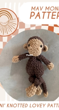 Mama Made minis - Mav Monkey mini knotted lovey pattern eng