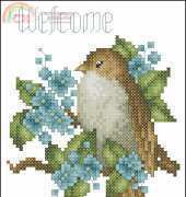 Pamela Kelogg WELCOME Sparrow on a Branch