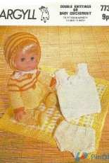 Argyll Wools-N°773-Baby Quickerknits for 12"-14" inch Doll-Eng.,French