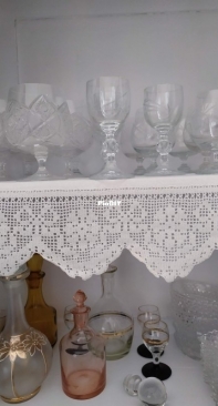 Crocheted shelf cover
