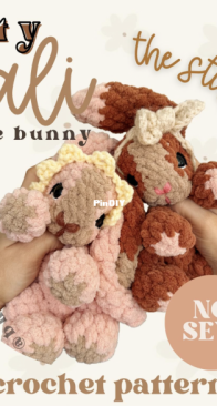 Bkay Crochet - ITTY Bali the Bunny STUFFIE Crochet Pattern | No Sew Crochet Amigurumi Pattern