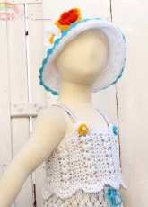 Sophie and Me - Ingunn Santini - White Lace Camisole with Flowers
