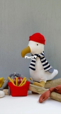 EFI Little Things _ seagull aviator and sailor soft toy sewing pattern _ English