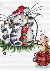 Sherry Lewis Kits SLKD26 Knitting Cat by Margaret Sherry XSD