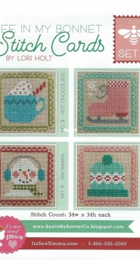 Its Sew Emma Stitchery -  ISE-411 Bee In My Bonnet Stitch Cards Set C by Lori Holt