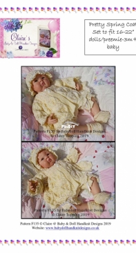 Pretty spring coat set  F135 by Claires Baby doll Handknits Designs