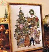 Decorating the Christmas - Tree Wall Hanging from Better Homes and Gardens Four Seasons Cross Stitch