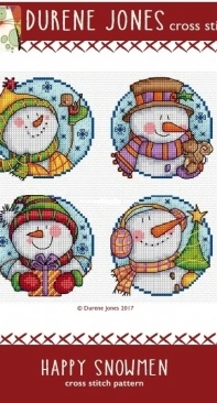 Durene Jones Cross Stitch DJXS2254 Happy Snowmen PCS + XSD