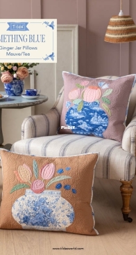 Tilda Fabrics - Something Blue - Ginger Jar Pillows Mauve Tea - Free