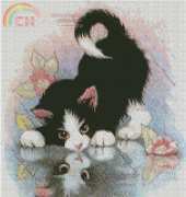 Le Point de Croix de Martine - Chaton et Reflet